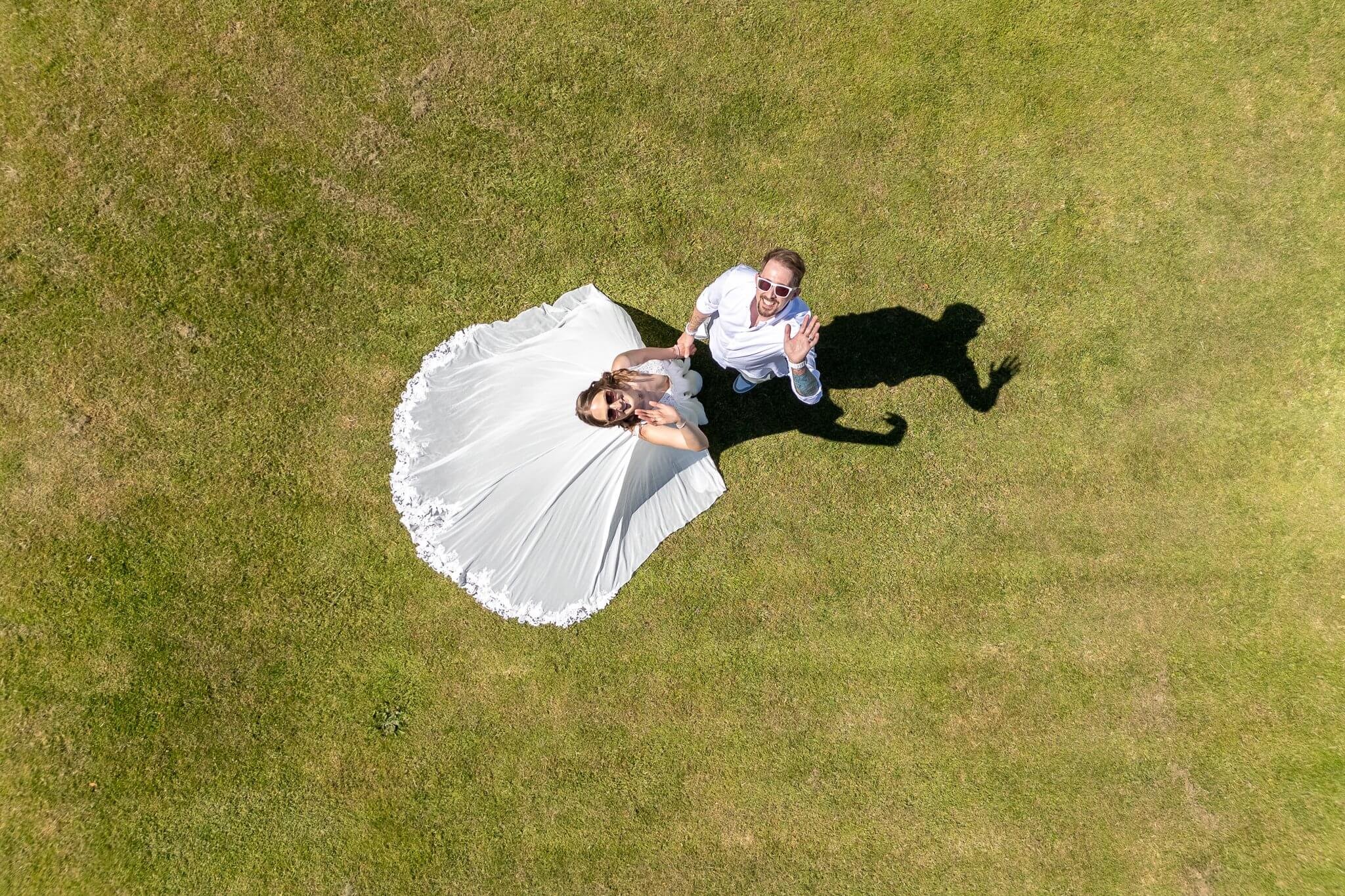 Drone wedding photography in Dorset