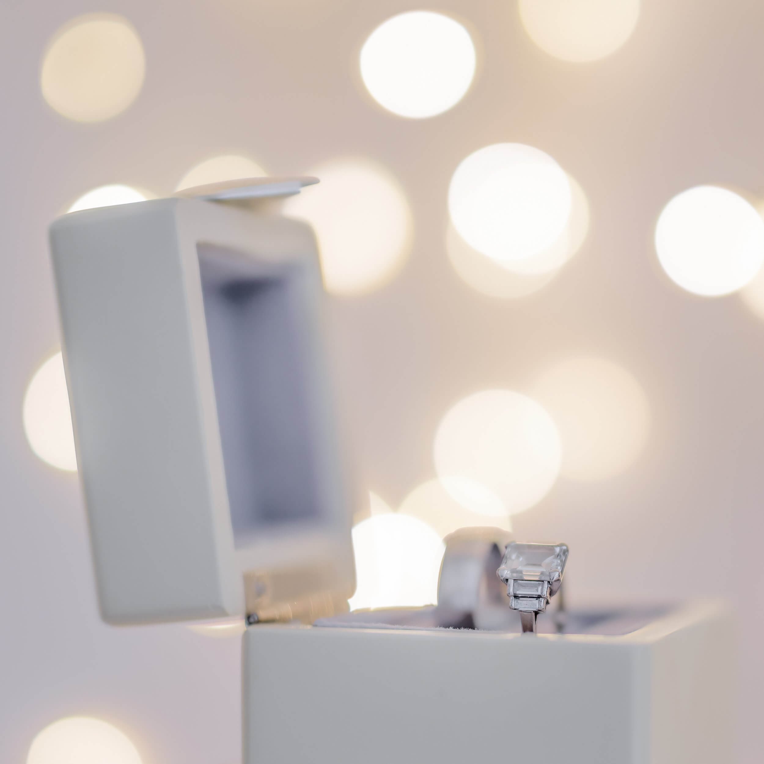 Product photography of a wedding ring in Dorset